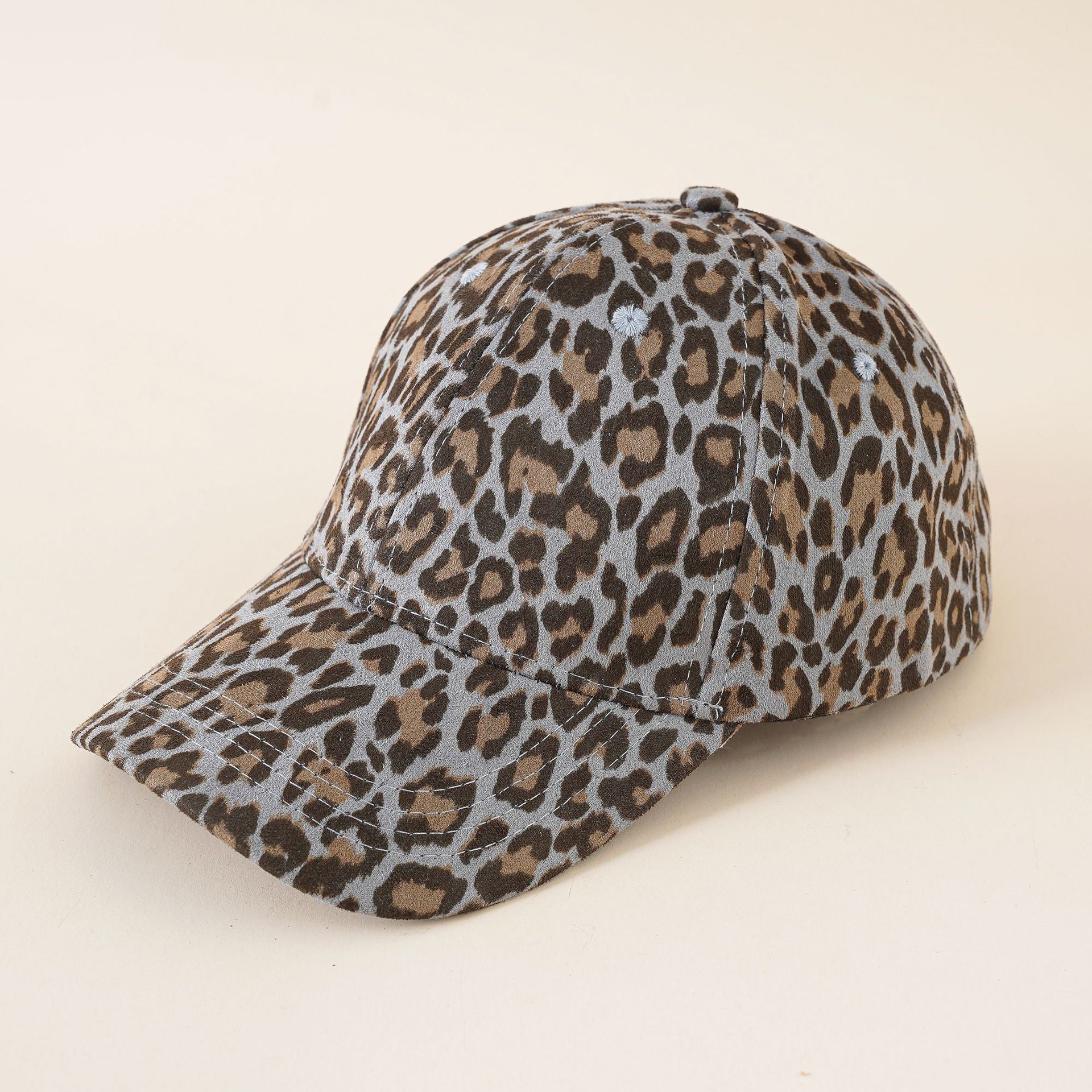 New baseball cap ladies casual neutral European and American leopard print peaked cap summer sports sunscreen sun hat Doba Gray